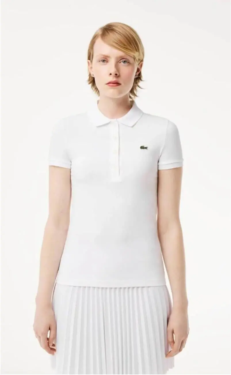 Camisa polo branca feminina Lacoste