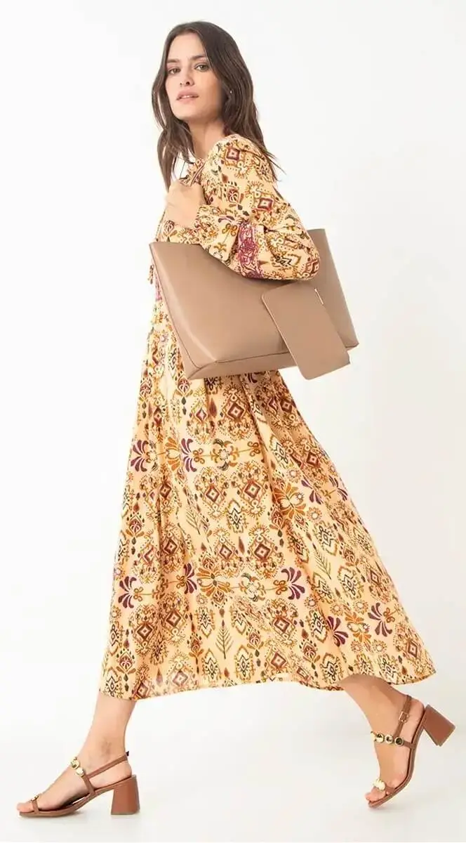 Vestido bata longo Boho C&A