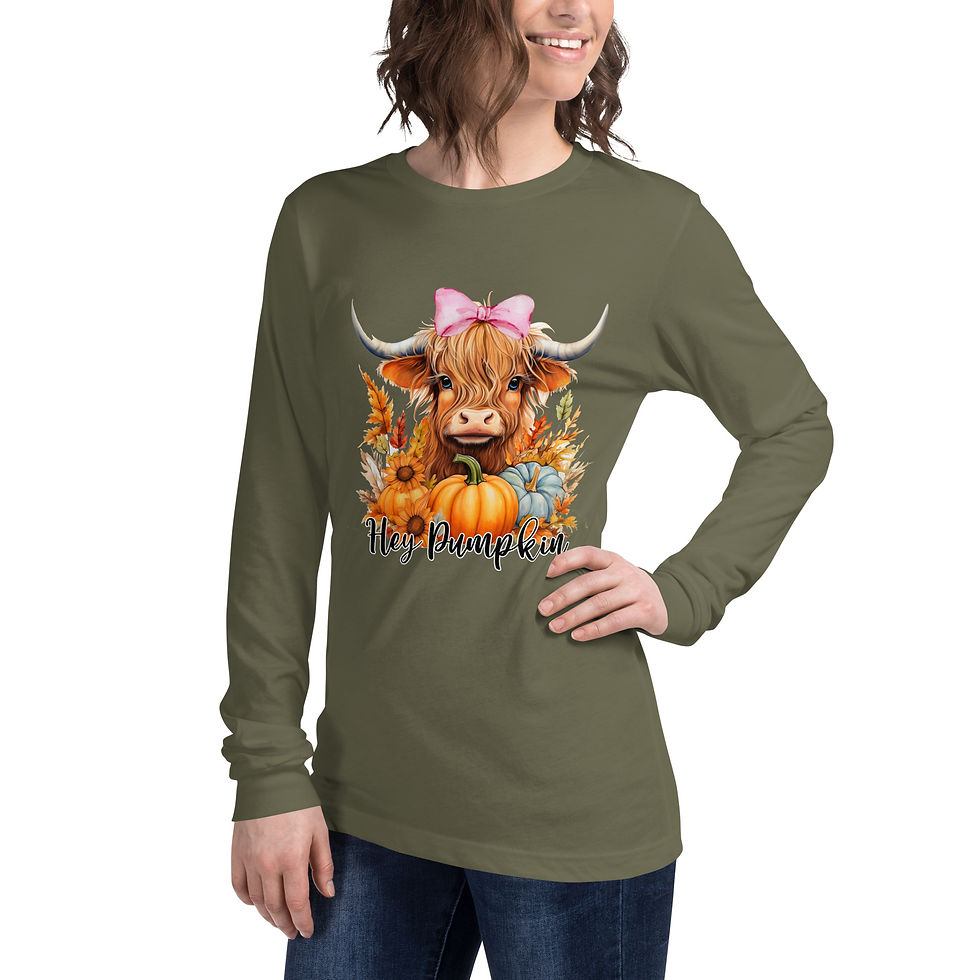 Thumbnail: Hey Pumpkin Highland Unisex Long Sleeve Tee