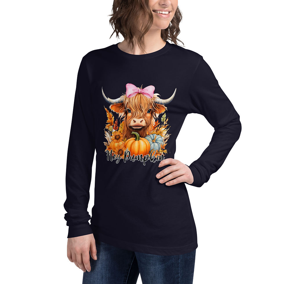 Thumbnail: Hey Pumpkin Highland Unisex Long Sleeve Tee