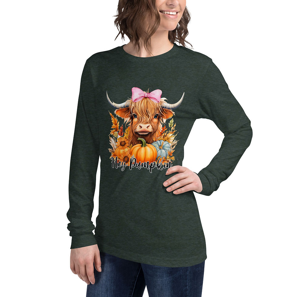 Thumbnail: Hey Pumpkin Highland Unisex Long Sleeve Tee