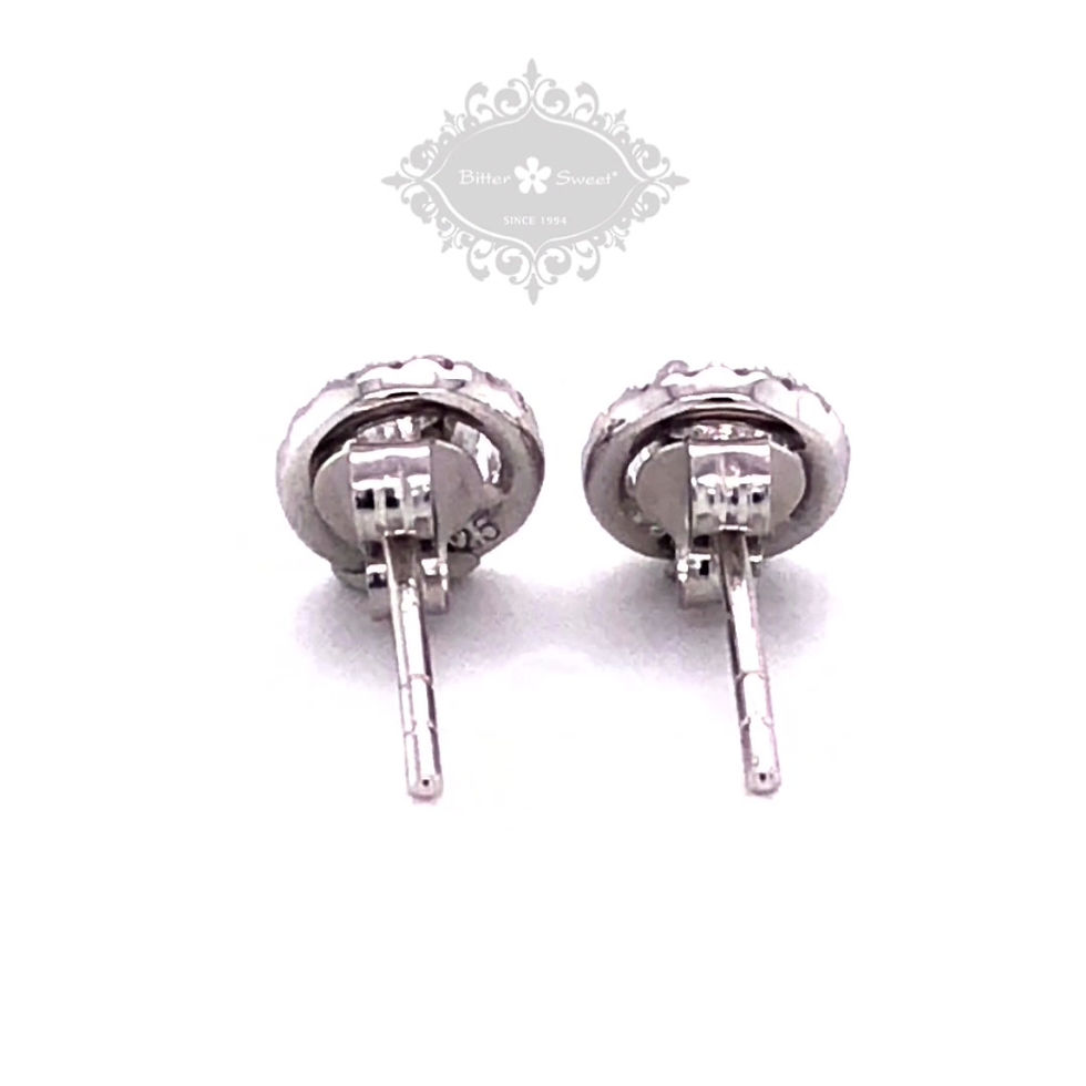 Thumbnail: Bitter Sweet Sterling Silver Cubic Zirconia Round Studs 139378
