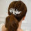 Thumbnail: Bridal Silver Flower Pearl Hair Comb 122893
