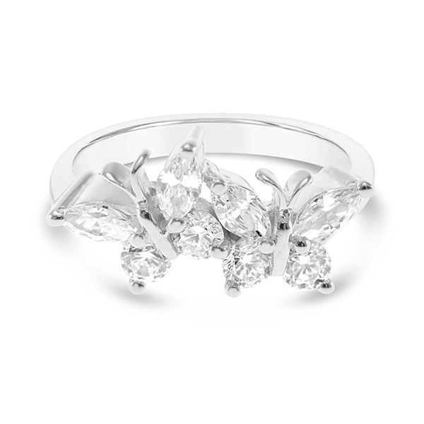 Sterling Silver Cubic Zirconia Butterfly Ring 146390
