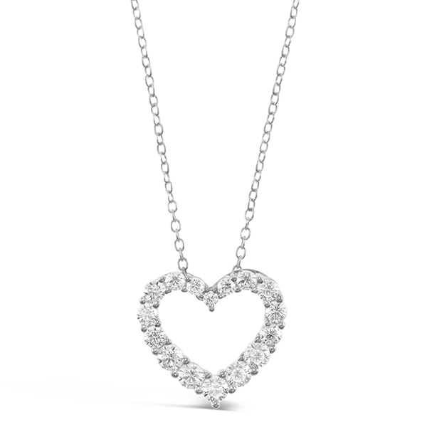Sterling Silver Cubic Zirconia Heart Necklace 148594