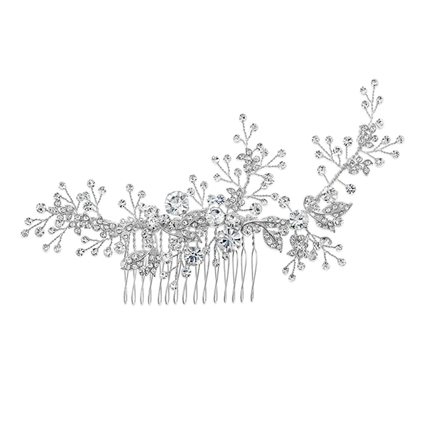 Bridal Silver leaf Hair Comb