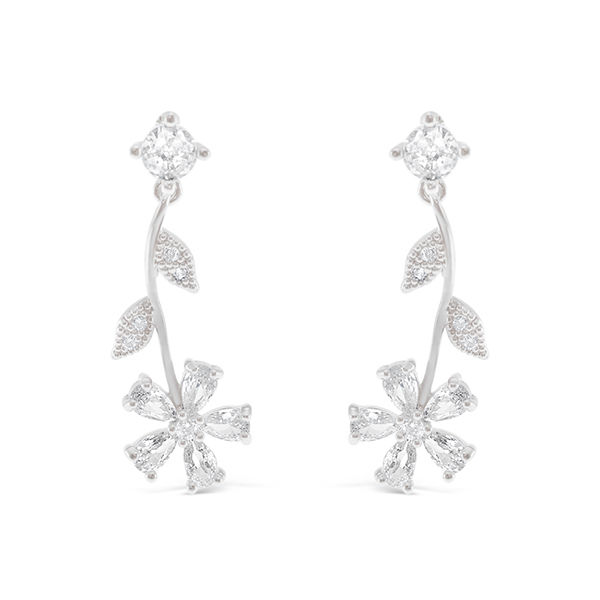 Thumbnail: Bridal Silver Cubic Zirconia Necklace & Earrings Set 149283