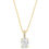 Thumbnail: Gold Plated Sterling Silver Oval Cubic Zirconia Necklace 147710