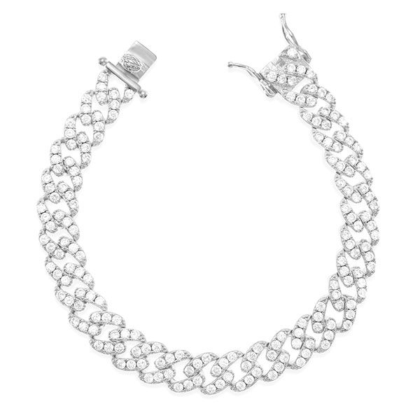 Fashion Cubic Zirconia Cuban Link 7" Inches Bracelet 143068