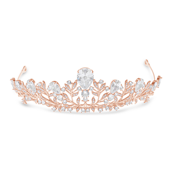 Bridal Rosegold Cubic Zirconia Tiara