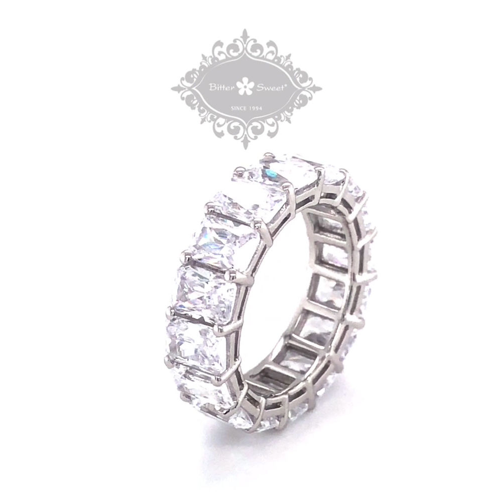 Bitter Sweet Sterling Silver Cubic Zirconia Eternity Ring 125616