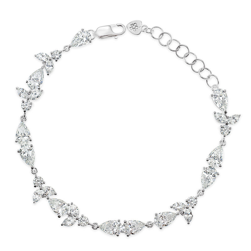 Bitter Sweet Sterling Silver Cubic Zirconia Teardrop Bracelet 141686