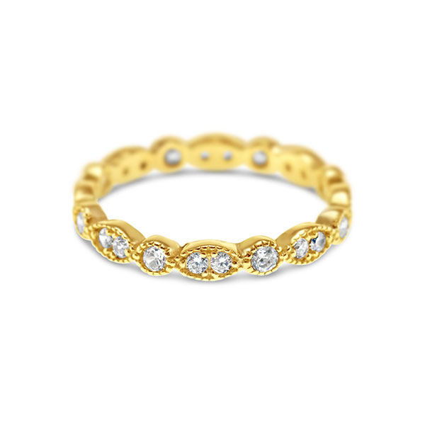 Gold Plated Sterling Silver Cubic Zirconia Ring 141558