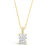 Thumbnail: Gold Plated Sterling Silver Radiant Cubic Zirconia Necklace 147708