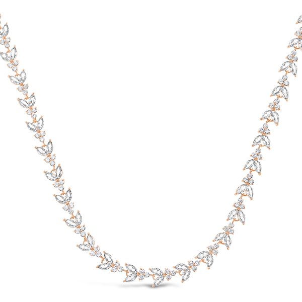 Bridal Rosegold Cubic Zirconia Necklace 149234
