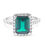 Thumbnail: Sterling Silver Emerald Cubic Zirconia Ring 151560