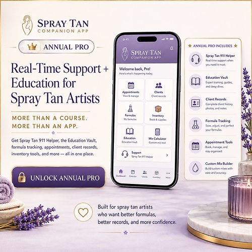 Your Spray Tan Companion App