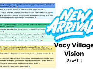 The VACY VILLAGE VISION – Draft 1 is now LIVE! 🚀 🌱 ✨ Well done, Vacy! It's a crackin' good plan!