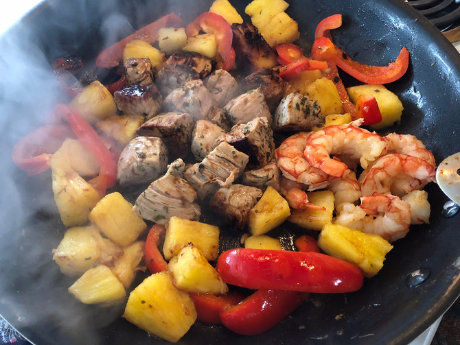 Simple, Quick, Who Needs Takeout? Pork, Shrimp, Red Peppers, Pineapple!! Rice??