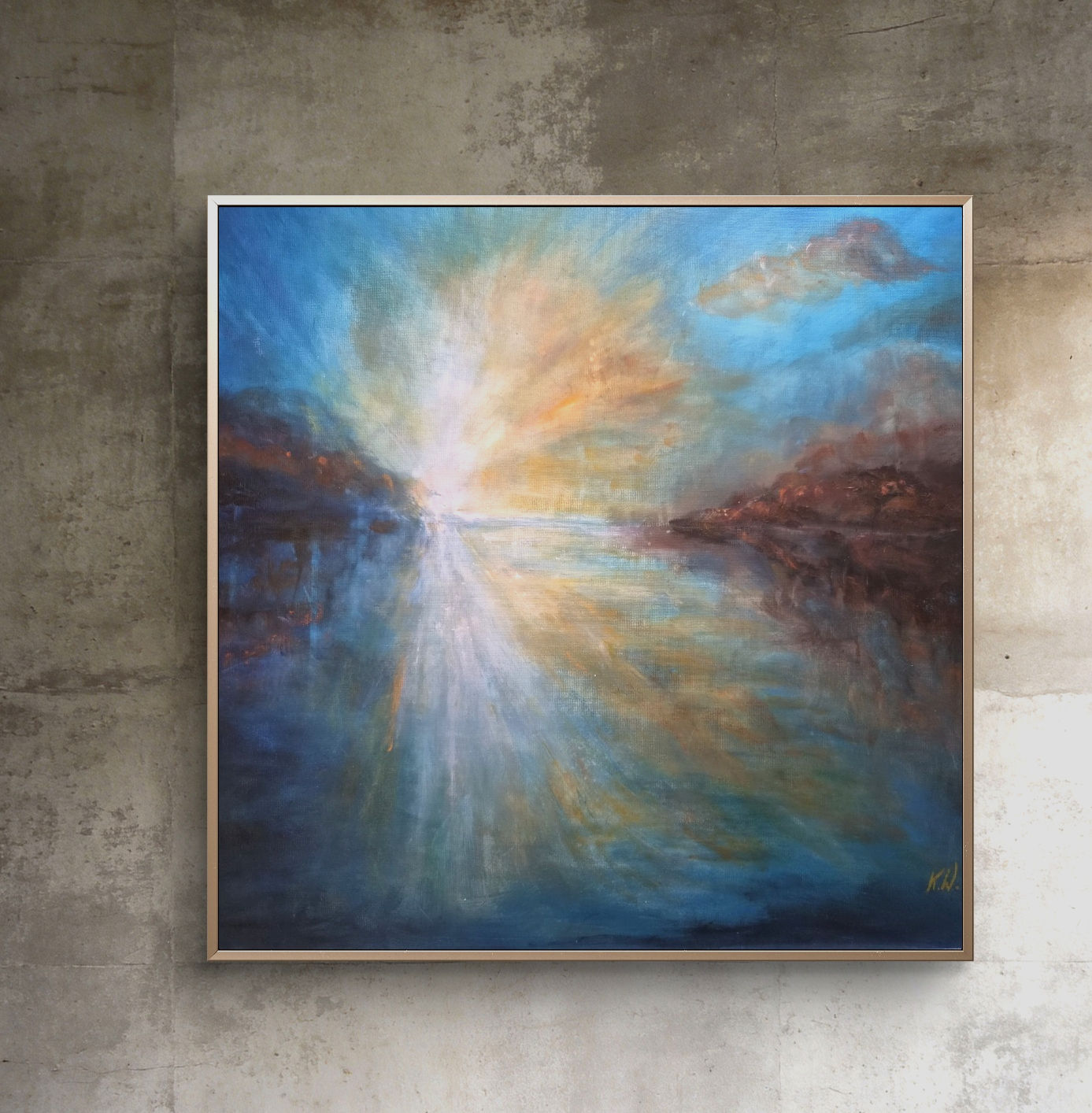 Light flow over the Loch calming Oceanart