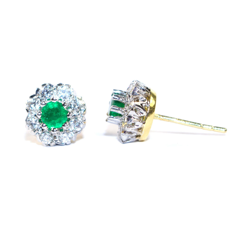 Emerald Cluster Earrings Shropshire