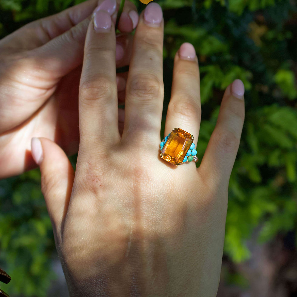 Vintage Citrine Cocktail Ring