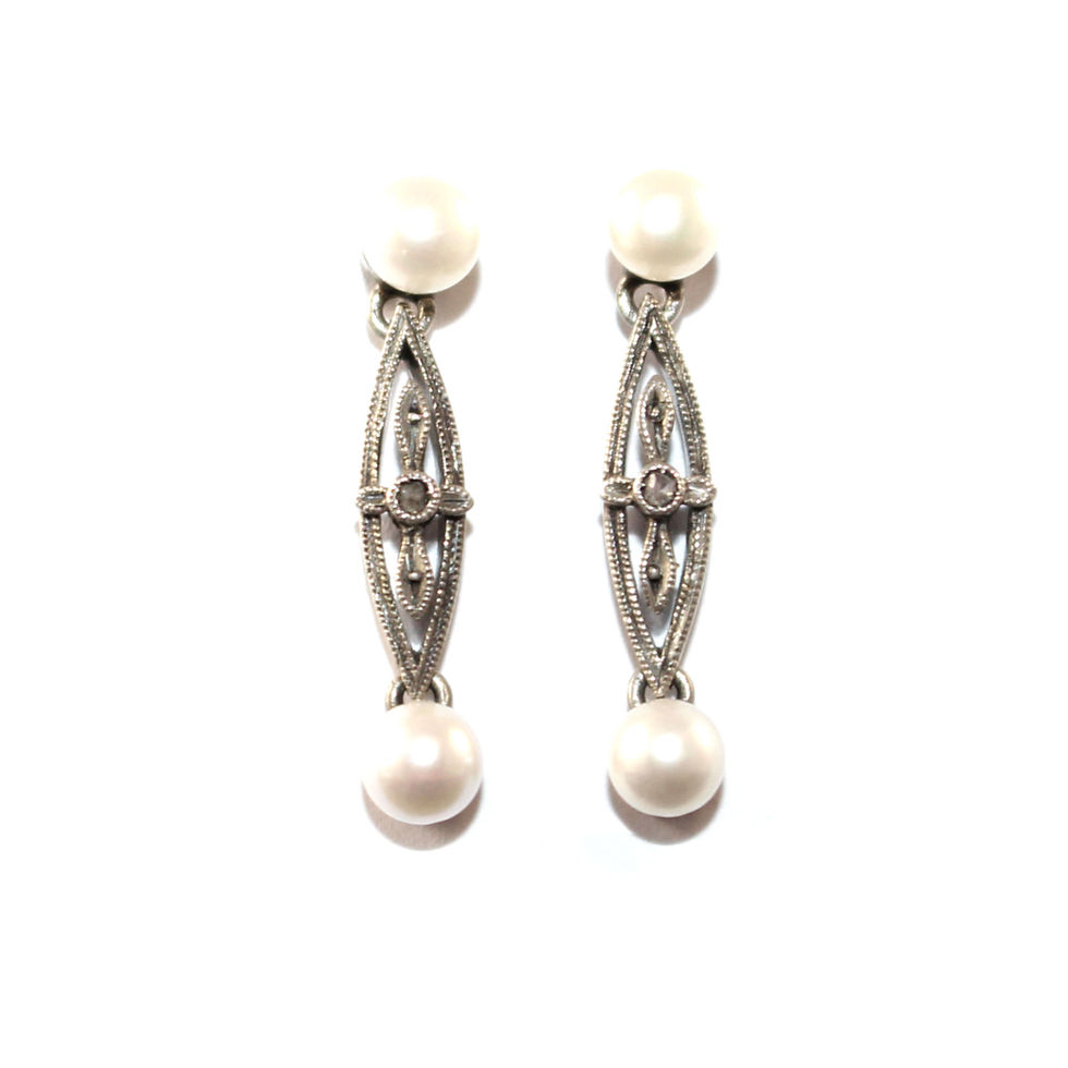 Victorian Natural Pearl Drop Earrings UK