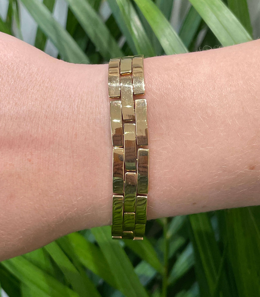 Edwardian Gold Brick Link Bracelet UK