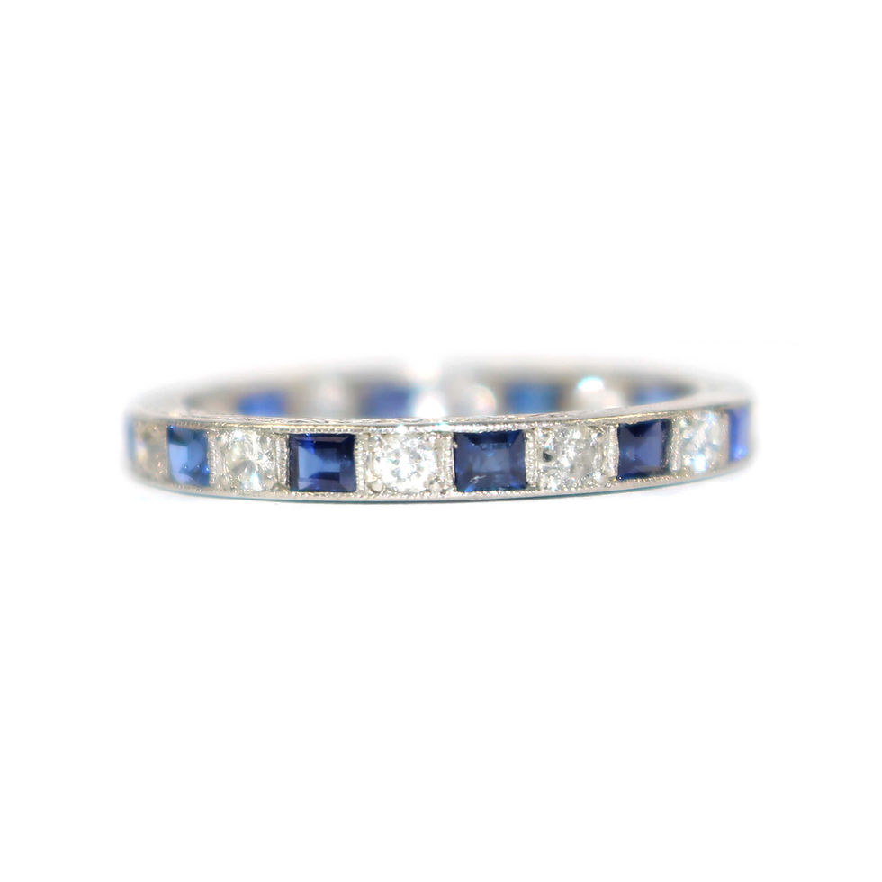 Art Deco Sapphire and Diamond Eternity Ring size N½