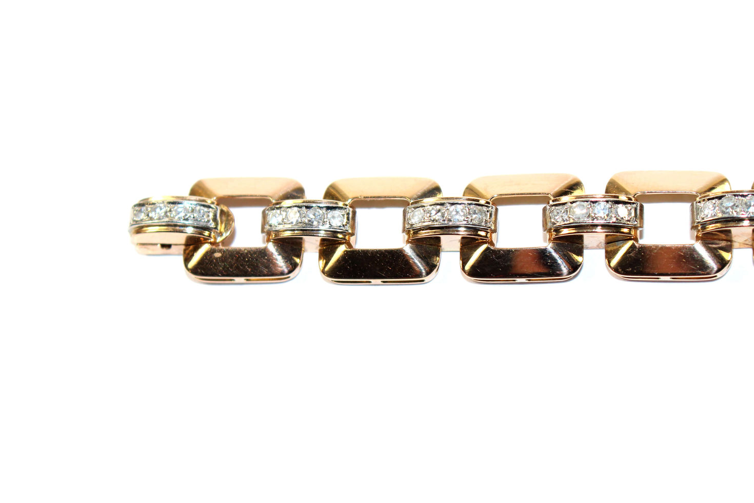 Gold Diamond 'Tank' Bracelet UK