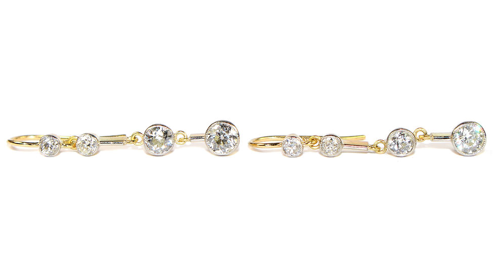art deco diamond drop earrings