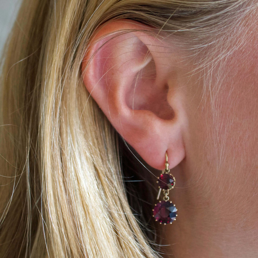 Antique Garnet Drop Earrings