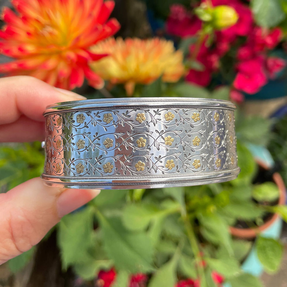 Victorian Gold Overlay Cuff Bangle