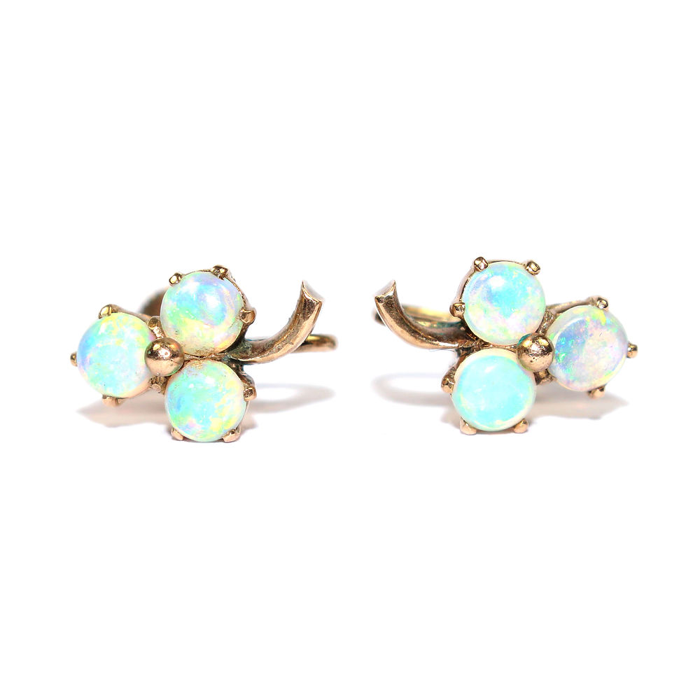 Edwardian Opal Earrings Screw Fittings UK