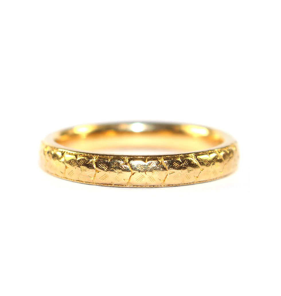 Art Deco Gold Wedding Band