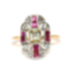 Ruby and Yellow Diamond Tablet ring UK