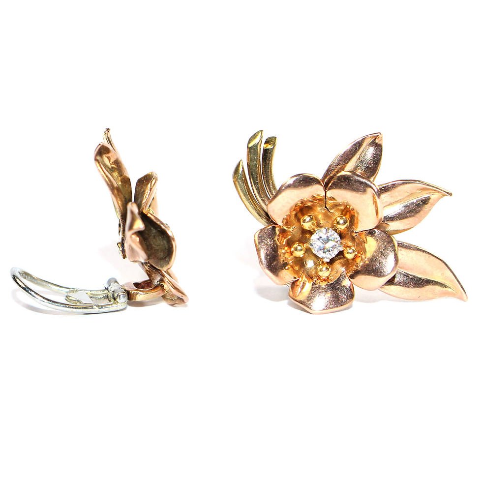 Gold Clip Earrings