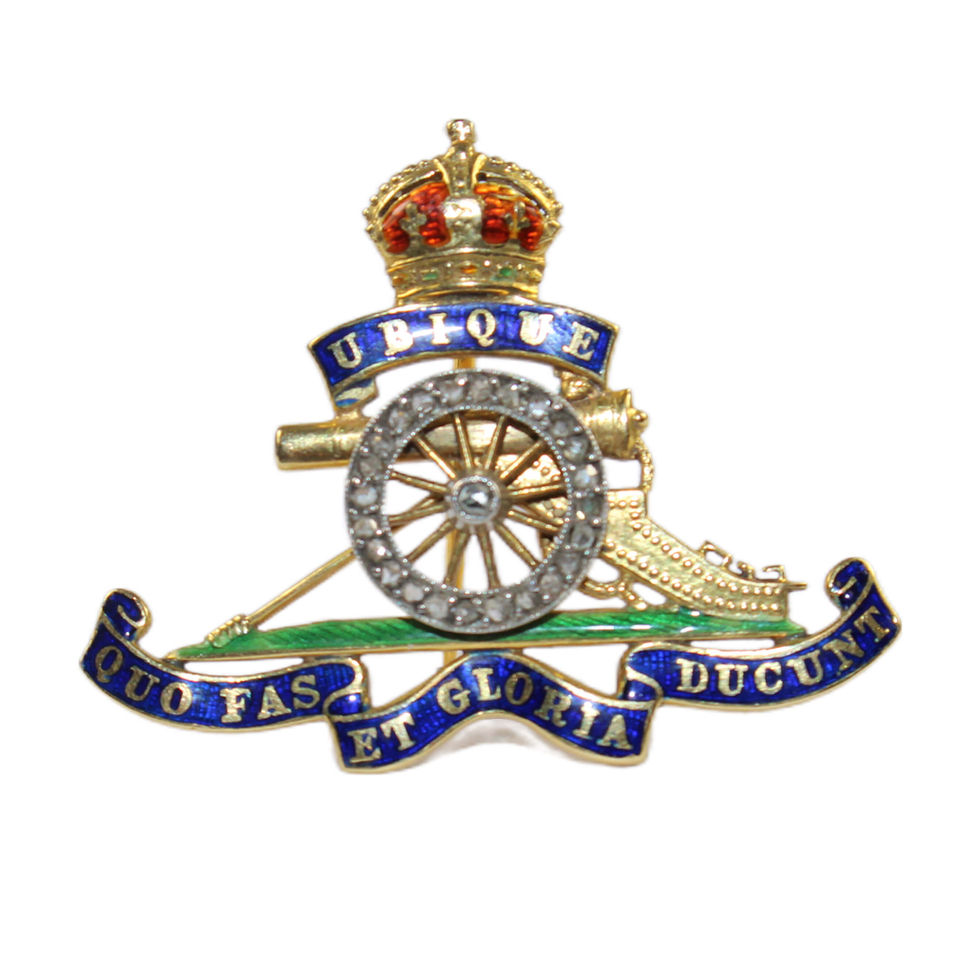 Royal Artillery Sweetheart Brooch Gold