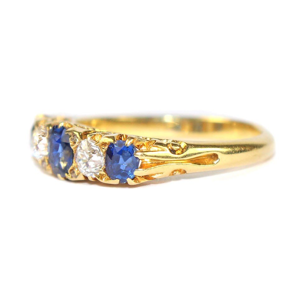 Antique Carved Half Hoop Ring