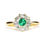 Thumbnail: antique Edwardian emerald & diamond cluster ring