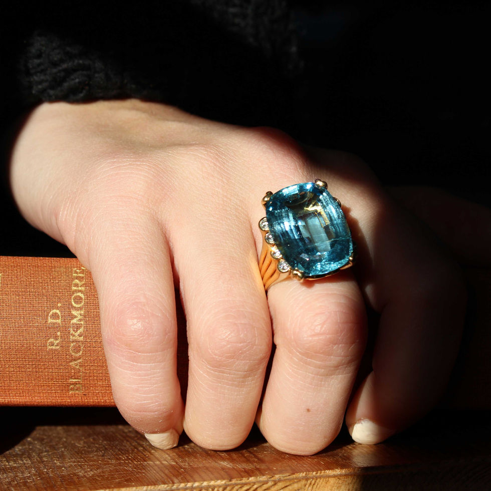 Large 1970s Aquamarine Ring