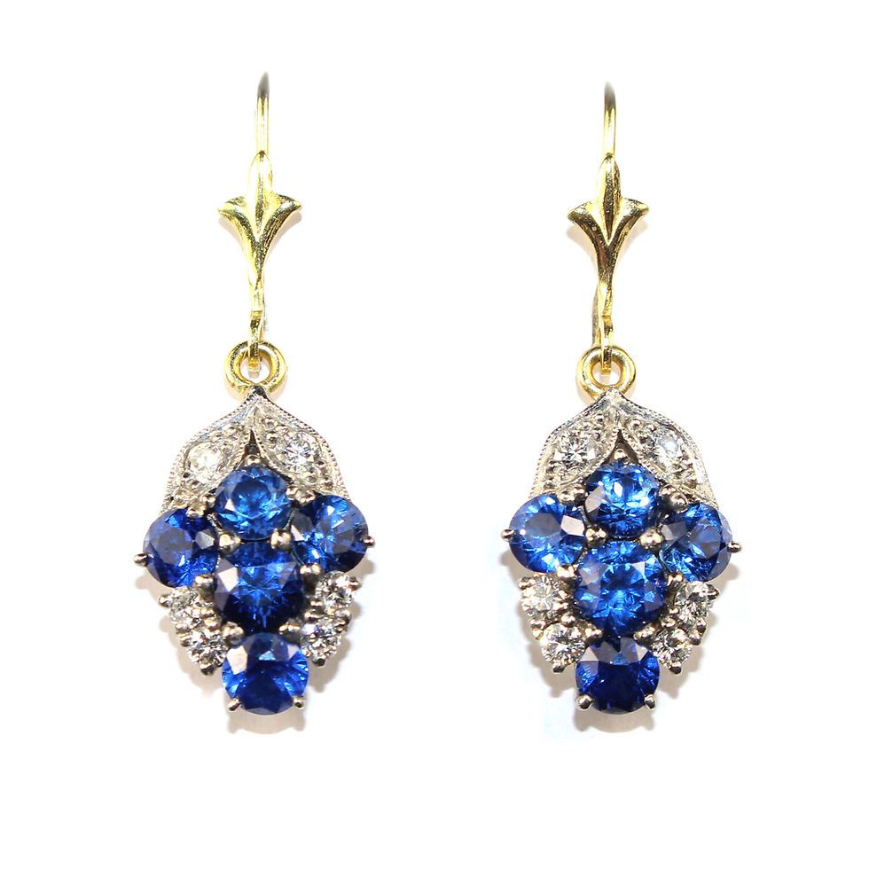 vintage sapphire and diamond earrings UK