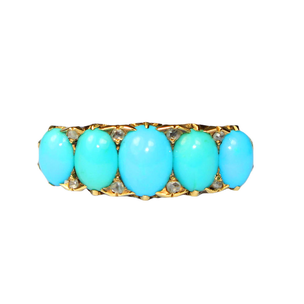 Victorian Turquoise 5 Stone Ring