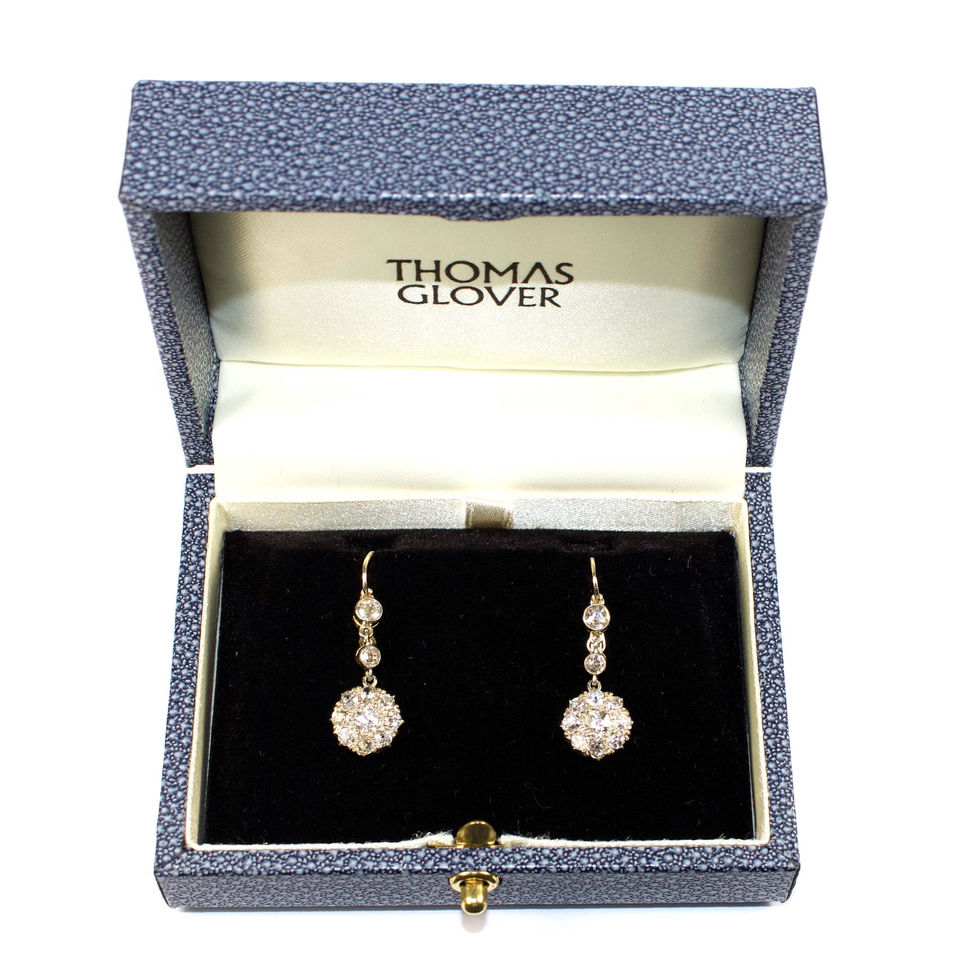 Antique diamond drop earrings