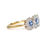 Thumbnail: antique sapphire and diamond daisy cluster ring