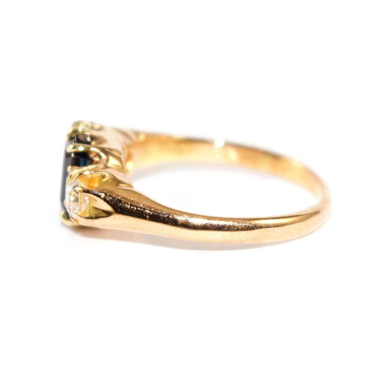 Antique Sapphire and Diamond Trilogy ring