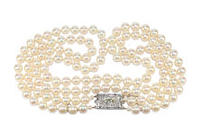 Art Deco Pearl Necklace - Fancy Diamond Clasp