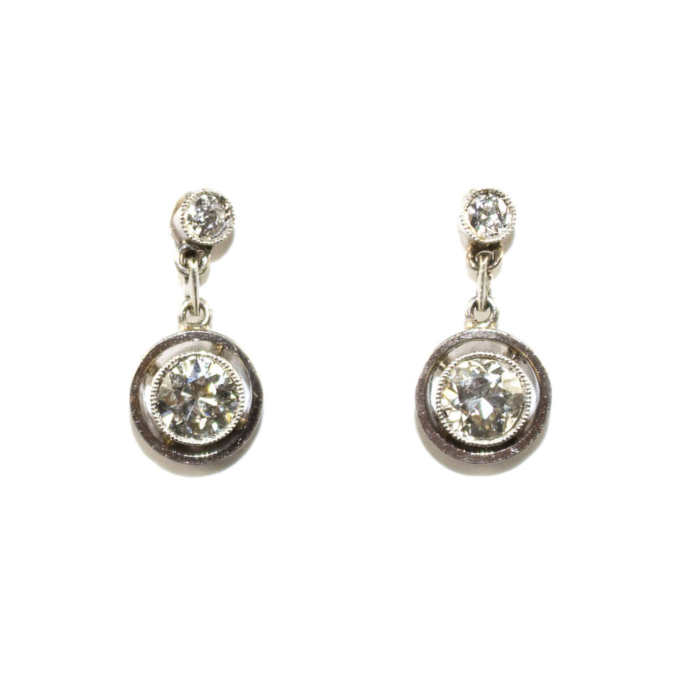 Edwardian Diamond Drop Earrings