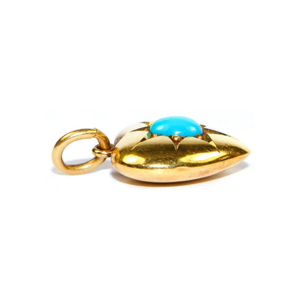 Victorian Turquoise Heart Charm