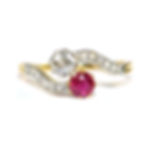 Antique Ruby and Diamond 2 Stone Ring UK